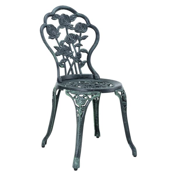 [casa.pro]® Vintage café sæt - bord og 2 stole - støbejern - grøn