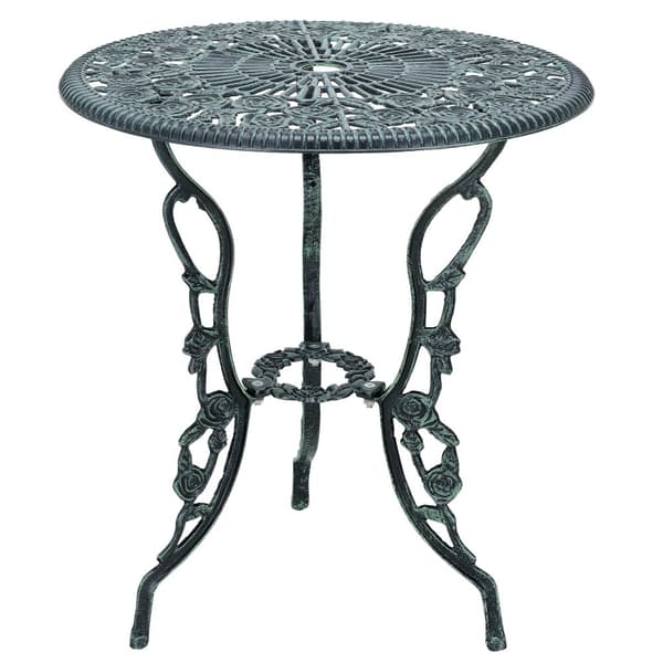 [casa.pro]® Vintage café sæt - bord og 2 stole - støbejern - grøn