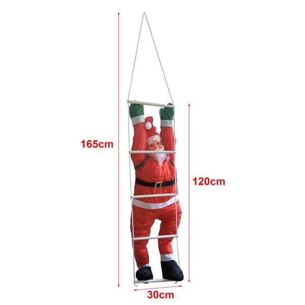 [en.casa]® Klatrende julemand med stig - 150x30cm - ophængelig