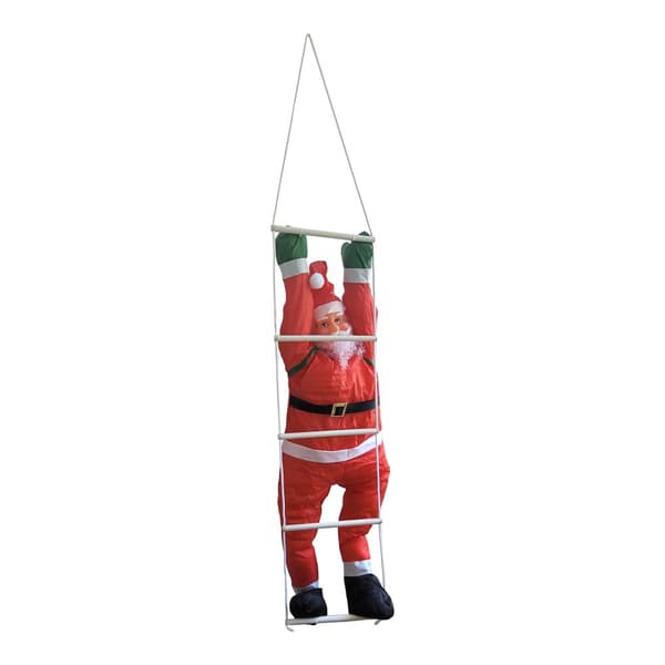 [en.casa]® Klatrende julemand med stig - 150x30cm - ophængelig