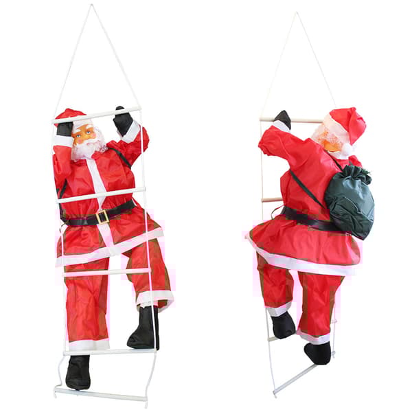 Klättrande tomte med stege 85x25cm upphängbar textil, plast [en.casa]