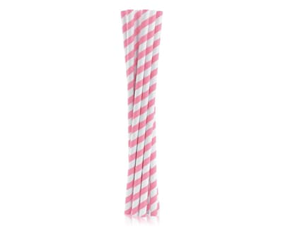Papperssugrör Stripes- Rosa