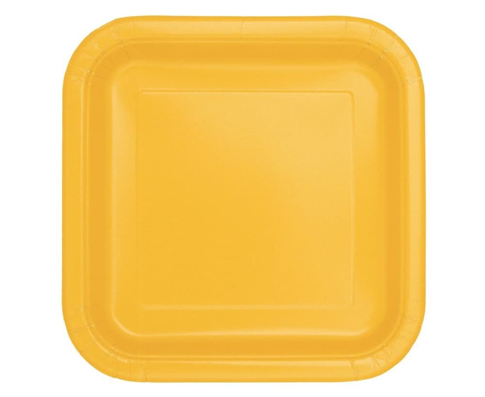 Papperstallrikar Fyrkantiga- Gula