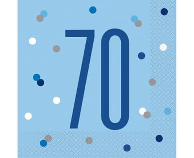 Glitz Party Blå- Servetter 70 år