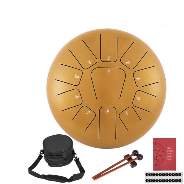 Vevor 12 tums ståltongtrumma - C Moll 11 noter - 30cm - Hand Pan Drum Tank med resväska