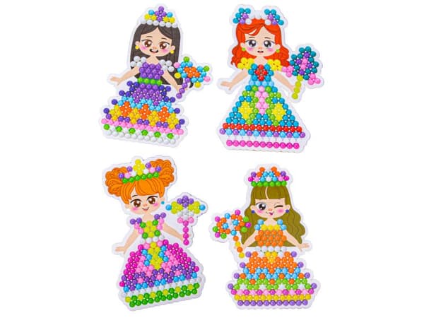 Vandperler PRINCESS Dress Up, kort, tilbehør, 1400 perler