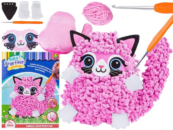Kreativt sæt med broderisæt, maskot, syning af tøjdyr, dekorativ pude DIY CAT