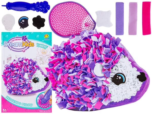 Kreativt sæt med broderi, maskot, syningsplys, dekorativ pude DIY HEDGEHOG