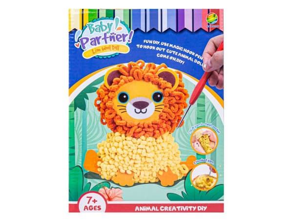 Kreativt sæt med broderisæt, maskot, tøjdyr til syning, pude til dekoration af DIY LION