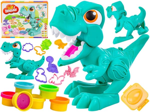 Ett kreativt set med plasticine, DINOSAUR-lekdeg + tillbehör