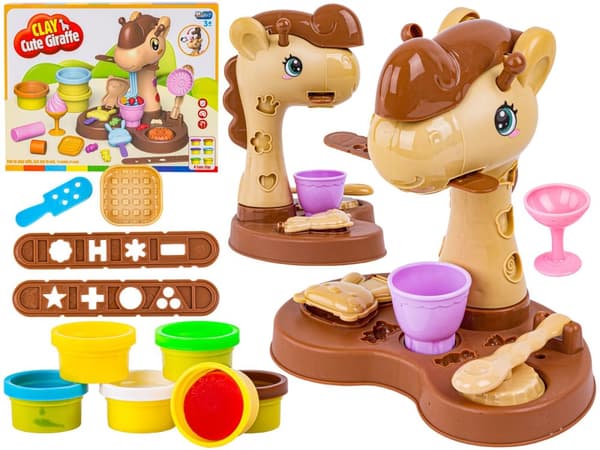 Ett kreativt set med plasticine, lekdeg, SÖT GIRAFFE
