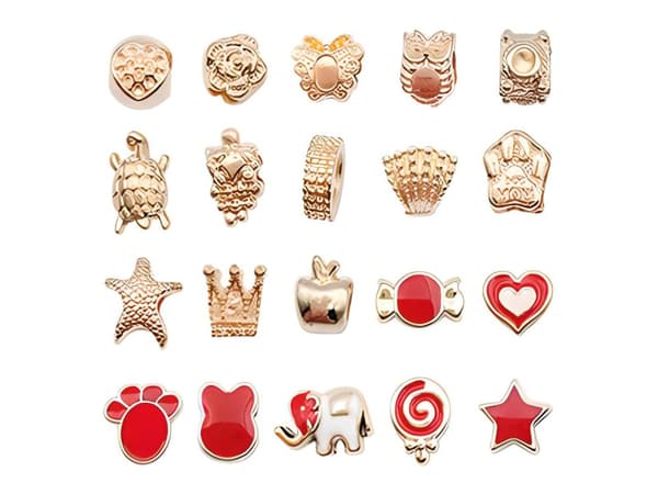 Sæt til fremstilling af smykker, armbånd, charms, vedhæng, perler NUANSER AF RØD
