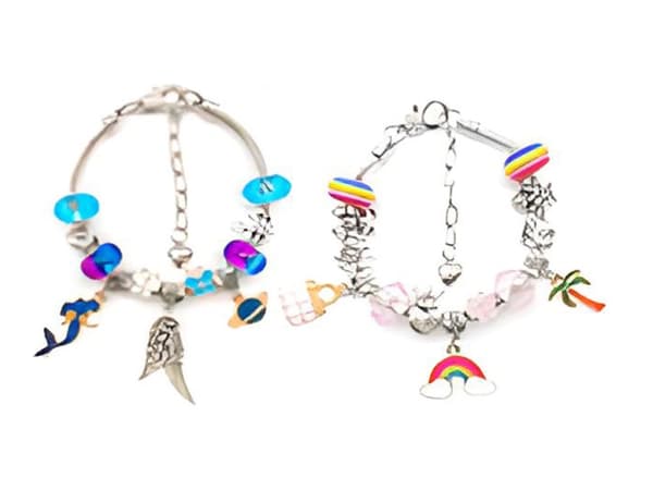 Sæt til fremstilling af smykker, armbånd, charms, vedhæng, stribede perler, MIX