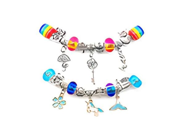 Sæt til fremstilling af smykker, armbånd, charms, vedhæng, stribede perler, MIX