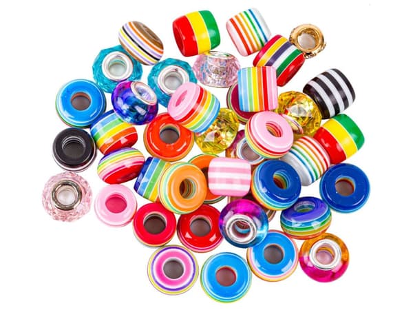 Sæt til fremstilling af smykker, armbånd, charms, vedhæng, stribede perler, MIX