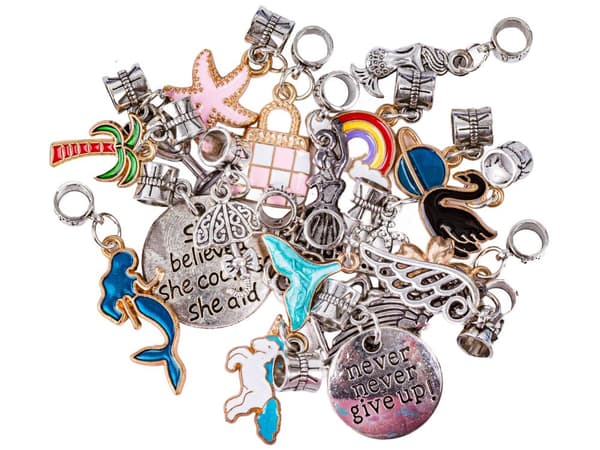 Sæt til fremstilling af smykker, armbånd, charms, vedhæng, stribede perler, MIX