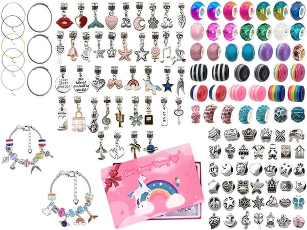 Sæt til fremstilling af smykker, armbånd, charms, vedhæng, perler MIX