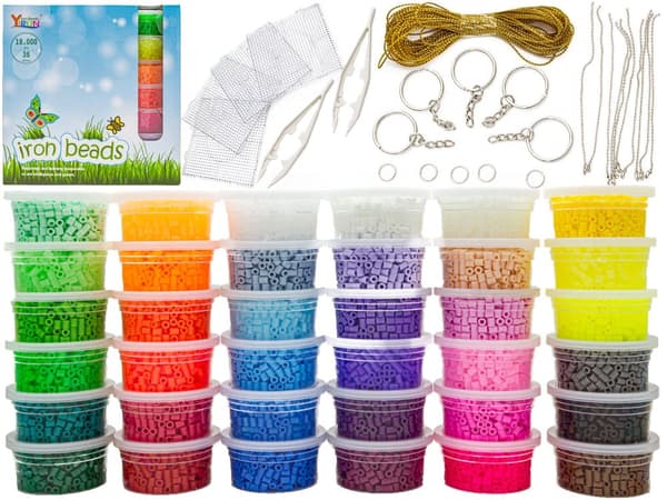 Strykpärlor, strykjärn 18000 st, strykmaskin, kompletterande pärlor för strykjärn, 36 färger, refill, leverans