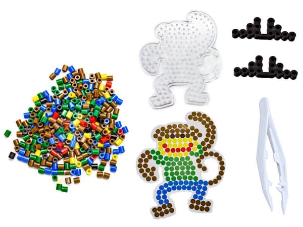 Strygeperler, Skabeloner Abe, Kitty Sæt med 2000 elementer, Strygebog, Bryst
