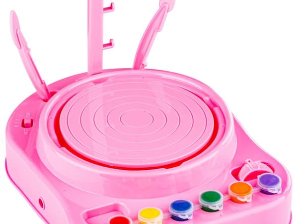 PINK Pottery Circle - Little Artist - maalit, taikina, pyörä, työkalut