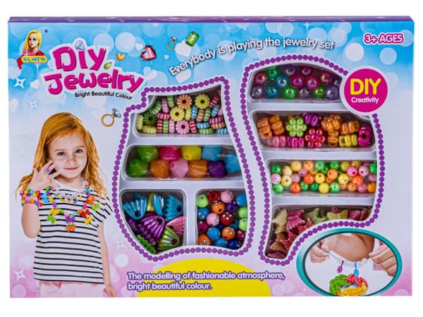 Sæt til at skabe smykker, armbånd, halskæder, farverige perler