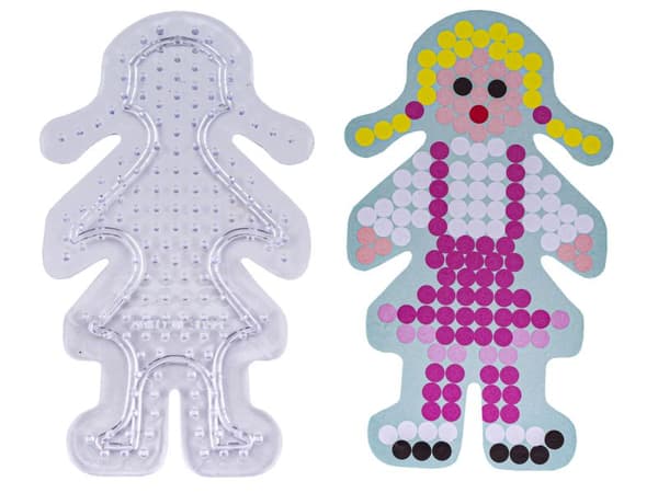 Strygeperler, Strygemaskine, Skabelon, Legetaske, GULD HÅR DUKKE