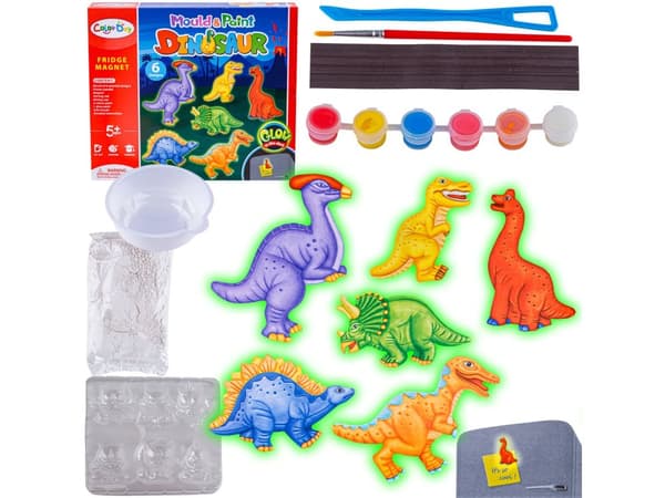 Kreativt sæt Skab en magnet, støb DIY DINOSAURS GLOW Gør det selv