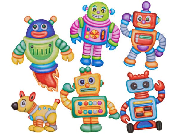 Kreativt sæt Skab en magnet, gør-det-selv-støb HAPPY ROBOTS, GLOW Gør det selv