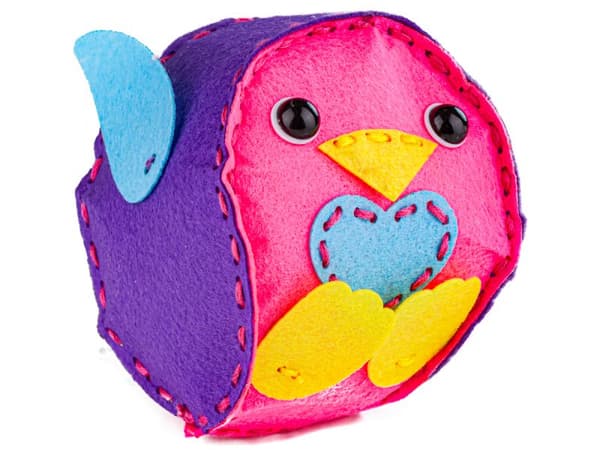 Kreativt sæt med broderi, maskot, tøjdyr til syning, skovdyr, FUGL