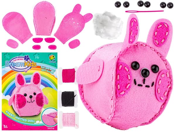 Kreativt sæt med broderi, maskot, tøjdyr til syning af skovdyr BUNNY BUNNY