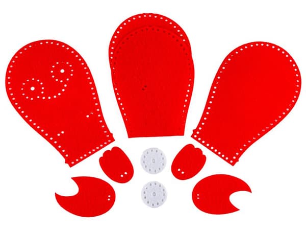Kreativt sæt med broderi, maskot, tøjdyr til syning, havdyr KRABBER