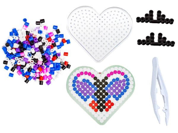 Strykpärlor, Strykpåse, Mall, BUTTERFLY HEART-väska
