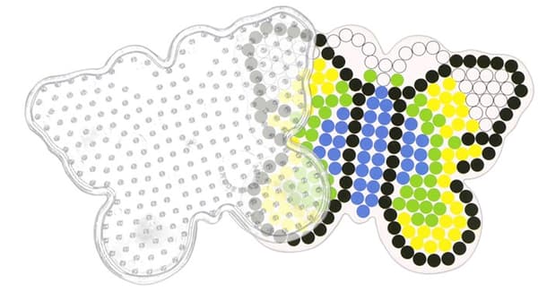 Strygeperler, Strygemaskine, Skabelon, BUTTERFLY taske MED SORT kant