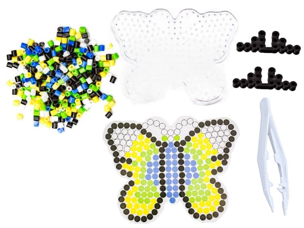 Strygeperler, Strygemaskine, Skabelon, BUTTERFLY taske MED SORT kant