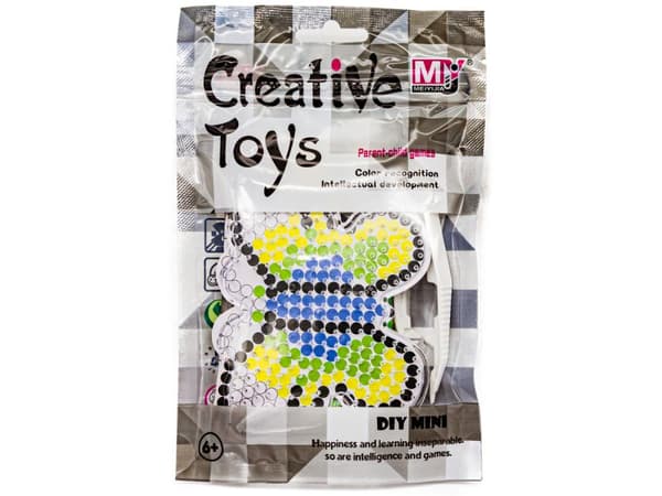 Strygeperler, Strygemaskine, Skabelon, BUTTERFLY taske MED SORT kant