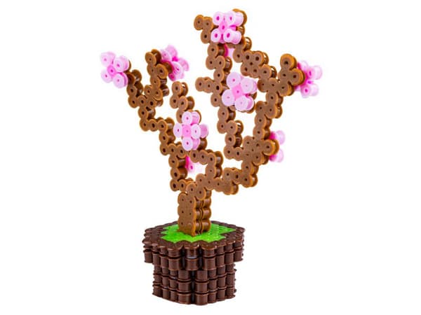Strygeperler 3D version, Blomstrende træ skabelon, pose, strygepose