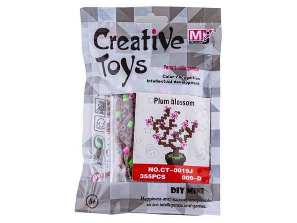 Strygeperler 3D version, Blomstrende træ skabelon, pose, strygepose