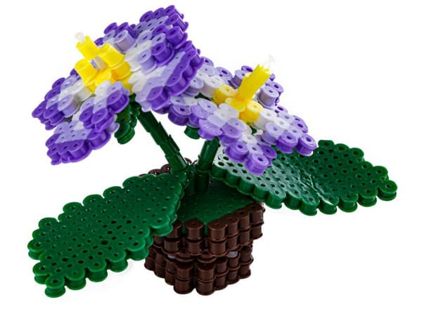 Strygeperler 3D version, Stedmoderblomster skabelon, Sachet, Strygepose