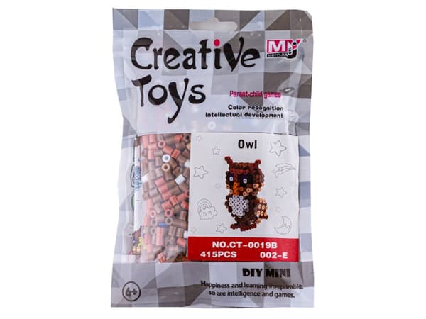 Strykpärlor 3D-version, OWL, OWL Bird, Pouch, Strykpåse