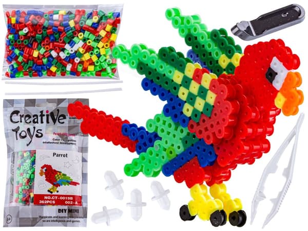 Strykpärlor 3D version, PARROT, ARA Bird, Pouch, Strykmaskin