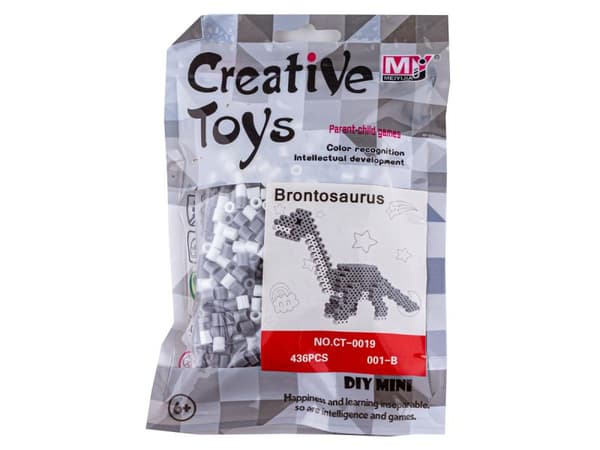 Strykpärlor 3D-version, BRONTOSAUR, DINOSAUR, påse, strykpåse