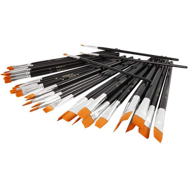 Pensel Set Platta - Yellow Line nr. 0 - 16 - Totalt 36 st