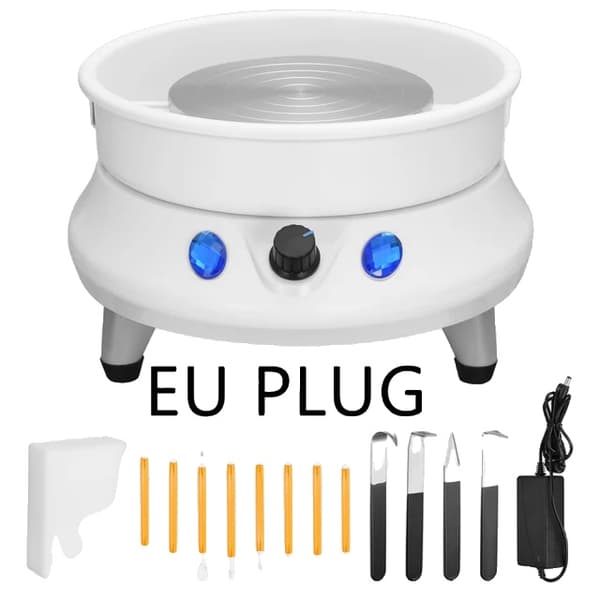 Keramikdrejeskive, dobbelt motor, aftagelig skål, EU-stik 220V
