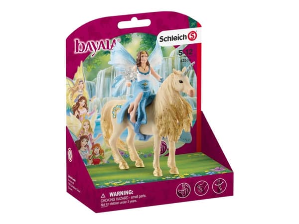 Schleich Eyela riding on golden unicorn