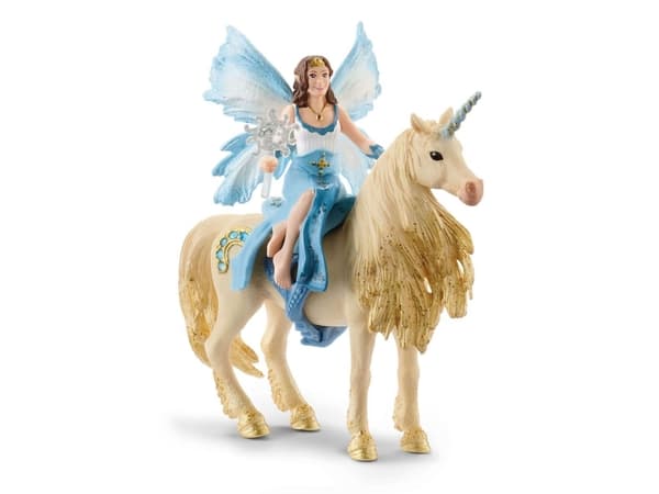 Schleich Eyela riding on golden unicorn