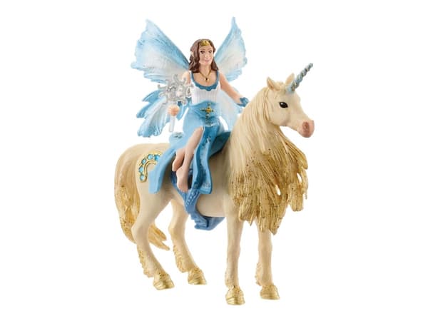 Schleich Eyela riding on golden unicorn
