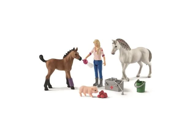 Schleich Farm World - Eläinlääkäri käy tamman ja varsan luona