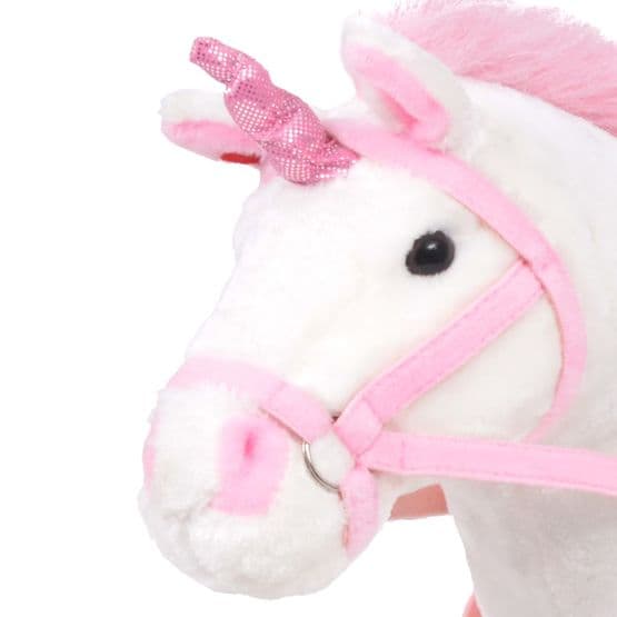 Stående Leksaksenhörning Plysch Vit Och Rosa Xxl