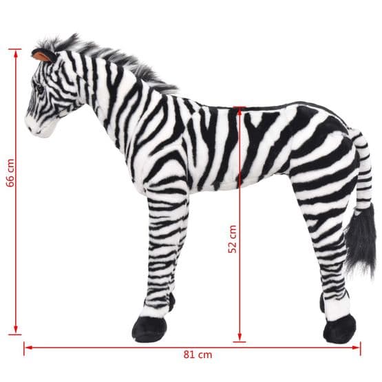 Stående Leksakszebra Plysch Svart Och Vit Xxl