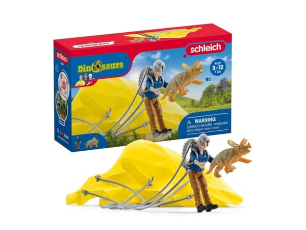 schleich Dinosaurs Parachute Rescue, 4 År, Flerfarvet